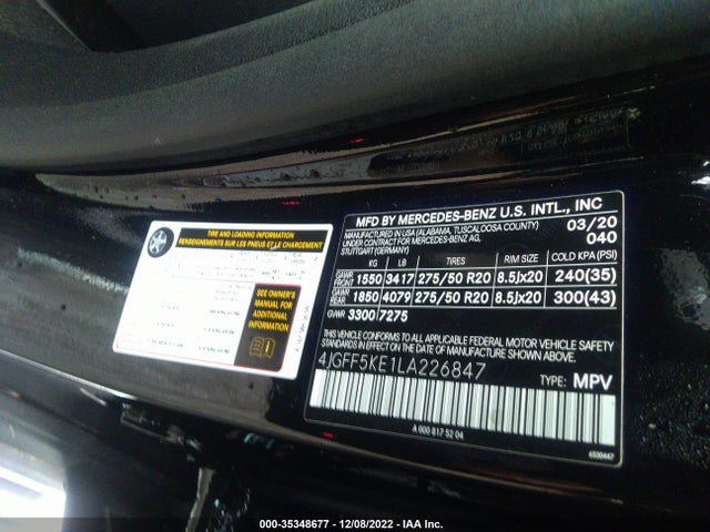 2020 Mercedes-Benz GLS-Class, VIN: 4JGFF5KE1LA226847