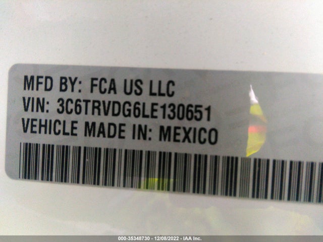 2020 Ram Promaster, VIN: 3C6TRVDG6LE130651