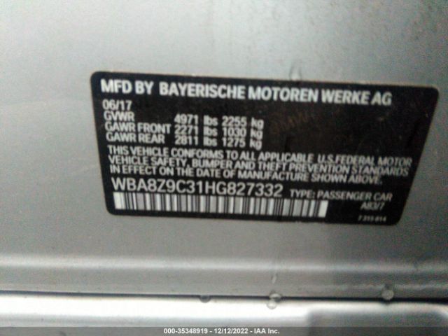 WBA8Z9C31HG827332 BMW 3 Series 330i Xdrive
