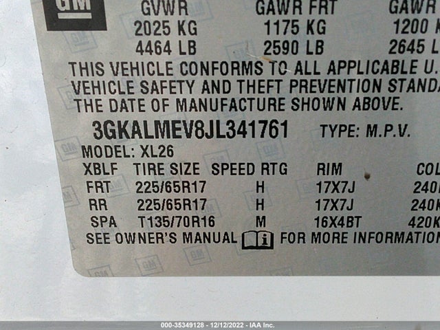 2018 GMC Terrain, VIN: 3GKALMEV8JL341761