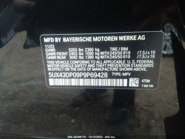 BMW X3 Sdrive30i 2023 5UX43DP09P9P69428 Image 11