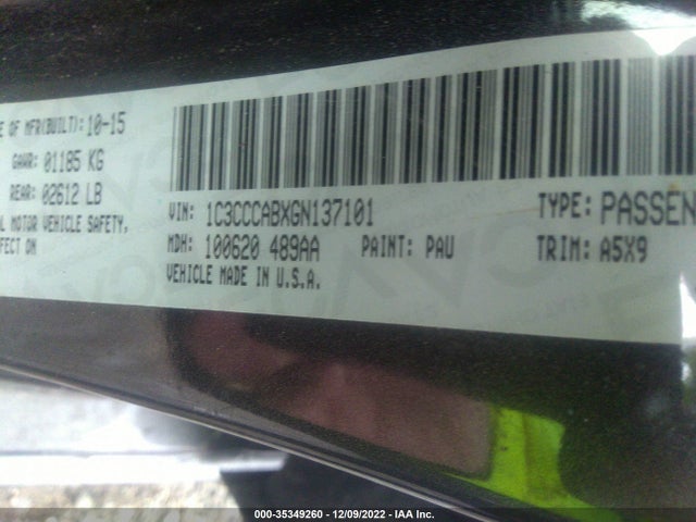 Chrysler 200 Limited 2016 1C3CCCABXGN137101 Image 10