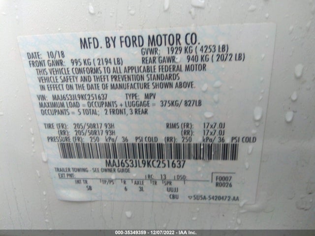 Ford Ecosport 2019 MAJ6S3JL9KC251637 Image 28