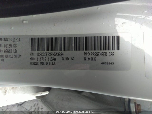 2015 CHRYSLER 200 C VIN: 1C3CCCEGXFN543884