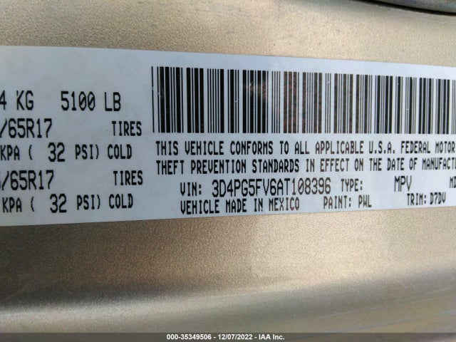 Dodge Journey Sxt 2010 3D4PG5FV6AT108396 Image 9