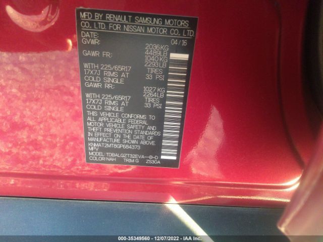 KNMAT2MT8GP684373 Nissan ROGUE SV