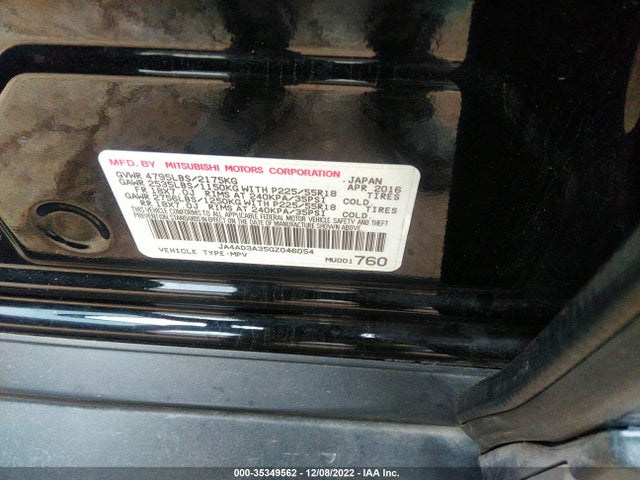 Mitsubishi Outlander 2016 JA4AD3A35GZ046054 Image 10