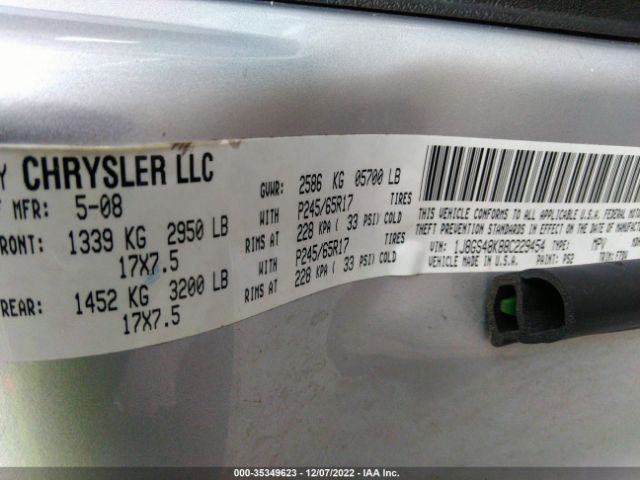 1J8GS48K88C229454 Jeep Grand Cherokee Laredo