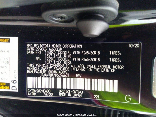 2021 Lexus GX, VIN: JTJAM7BX4M5276621