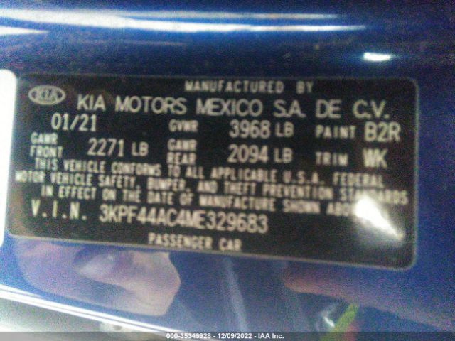 3KPF44AC4ME329683 KIA FORTE GT