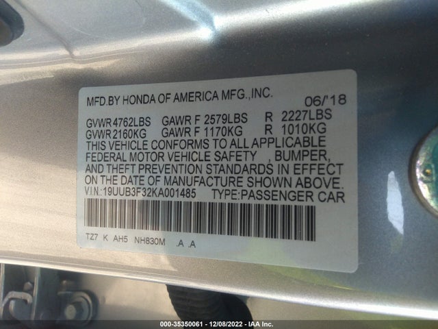 Acura TLX 2019 19UUB3F32KA001485 Image 10
