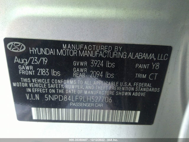 Hyundai Elantra 2020 5NPD84LF9LH527706 Image 11