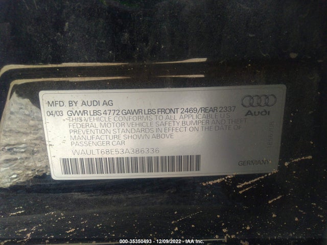 WAULT68E53A386336 Audi A4 3.0l