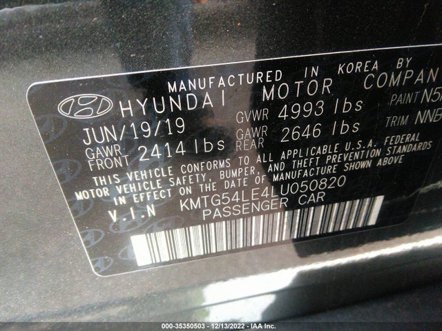 2020 Genesis G70, VIN: KMTG54LE4LU050820