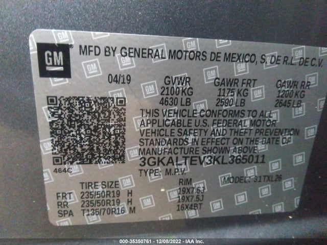 2019 GMC Terrain, VIN: 3GKALTEV3KL365011