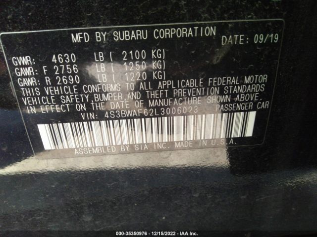 4S3BWAF62L3006023 Subaru Legacy Sport