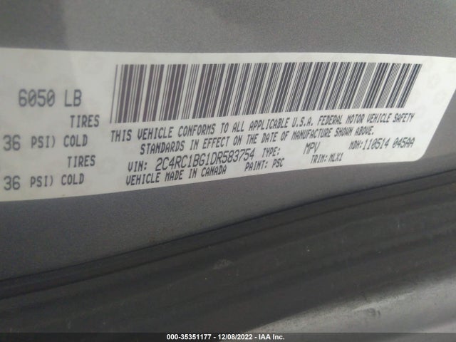 2C4RC1BG1DR583754 Chrysler Town & Country Touring