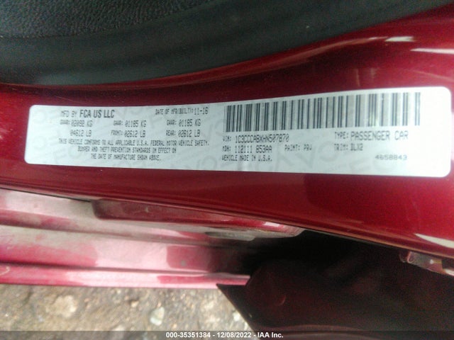 2017 Chrysler 200, VIN: 1C3CCCABXHN507870