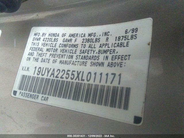 Acura CL 1999 19UYA2255XL011171 Image 10