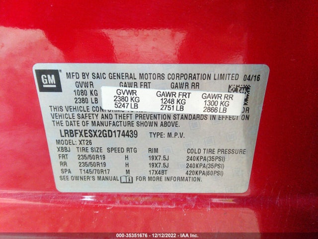 2016 Buick Envision, VIN: LRBFXESX2GD174439