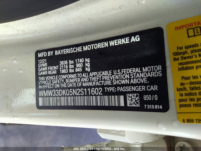 WMW33DK05N2S11602 Mini Hardtop 4 Door Cooper