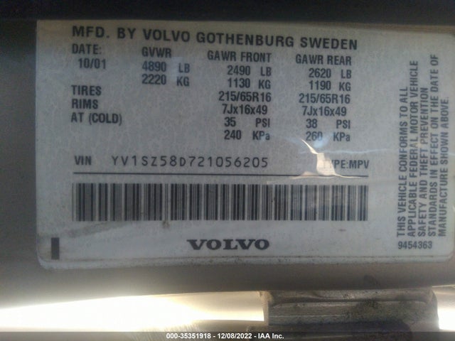 Volvo V70 2002 YV1SZ58D721056205 Image 10