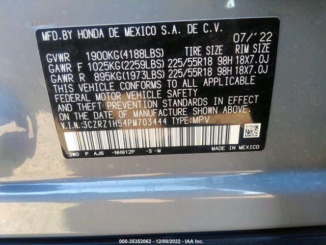 2023 Honda HR-V, VIN: 3CZRZ1H54PM703444