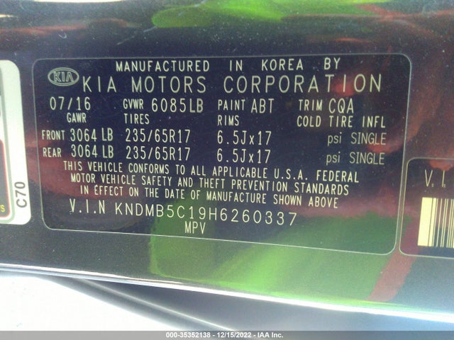 2017 Kia Sedona, VIN: KNDMB5C19H6260337