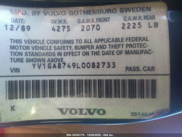 YV1GA8749L0082733 Volvo 760