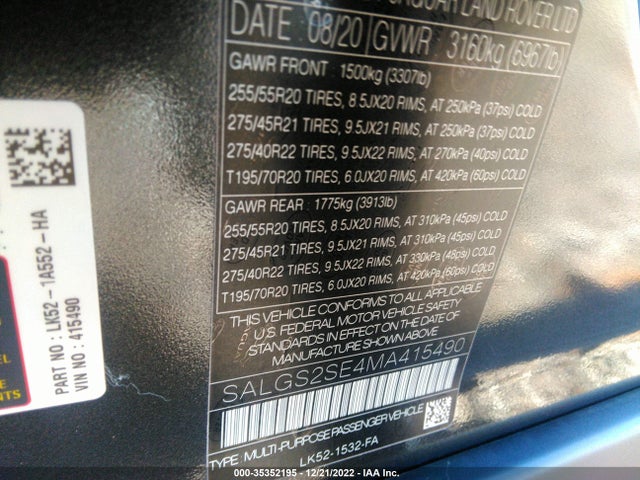 Land Rover Range Rover P525 Westminster 2021 SALGS2SE4MA415490 Image 9