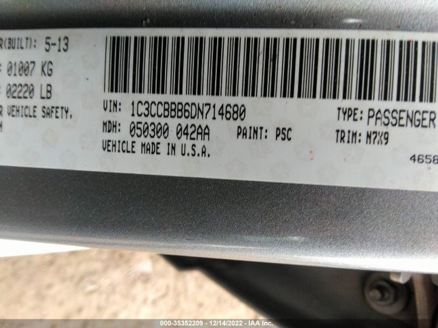 1C3CCBBB6DN714680 Chrysler 200 Touring