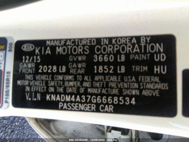 KNADM4A37G6668534 KIA RIO LX