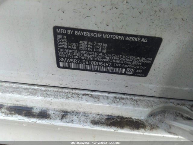 BMW 3 Series 330i Xdrive 2020 3MW5R7J09L8B06487 Image 9