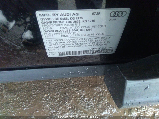 2020 Audi Q5, VIN: WA1ANAFY6L2101006
