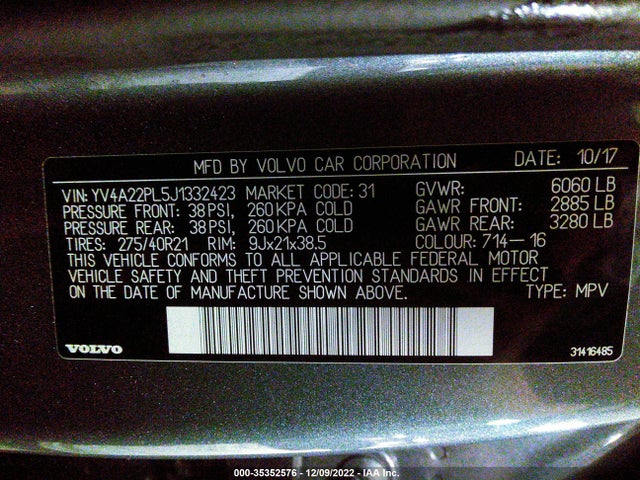 2018 Volvo XC90, VIN: YV4A22PL5J1332423