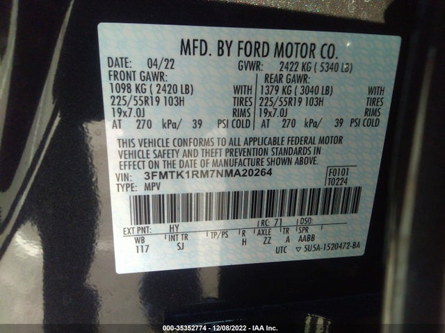 2022 Ford Mustang, VIN: 3FMTK1RM7NMA20264