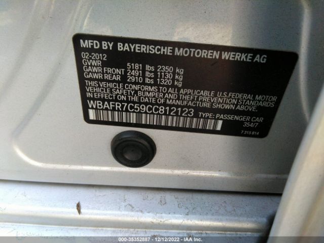 WBAFR7C59CC812123 BMW 5 Series 535i