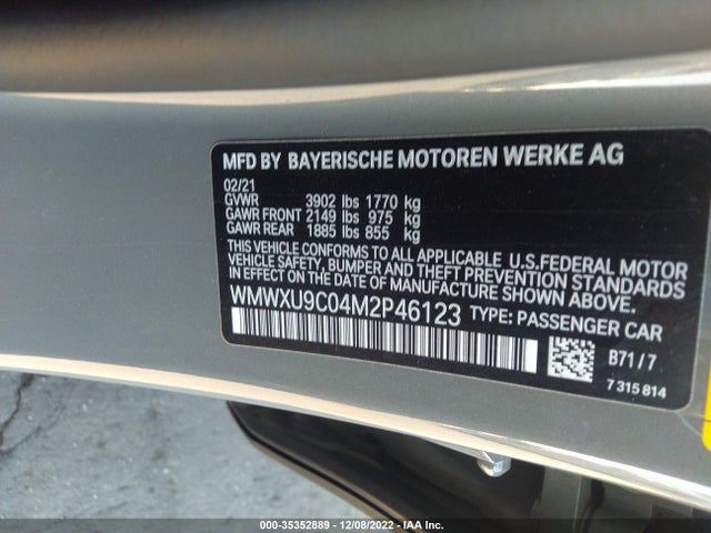 2021 Mini Hardtop, VIN: WMWXU9C04M2P46123