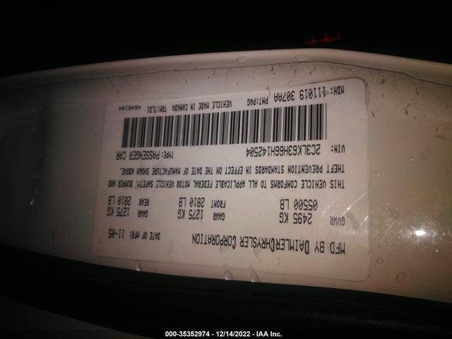 2C3LK63H66H142504 Chrysler 300