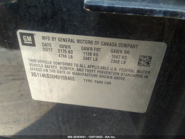 Chevrolet Impala Premier 2017 2G1145S36H9168460 Image 9