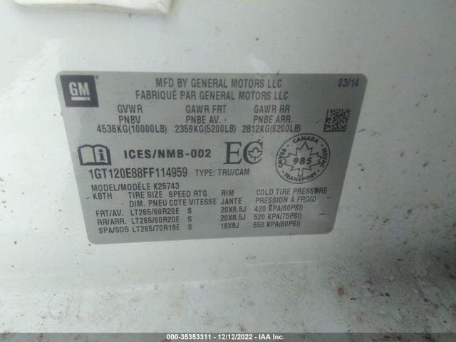 GMC Sierra 2500hd Denali 2015 1GT120E88FF114959 Image 10