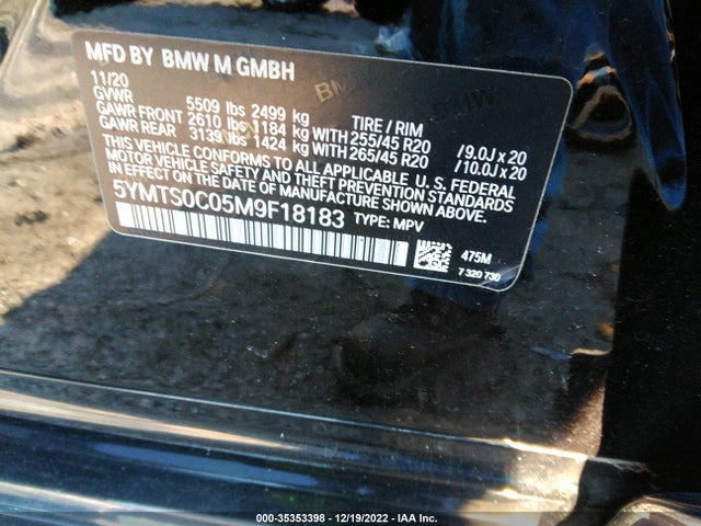 BMW X3 M 2021 5YMTS0C05M9F18183 Image 9