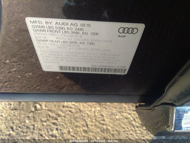 2015 Audi Q5, VIN: WA1CFAFP6FA115768