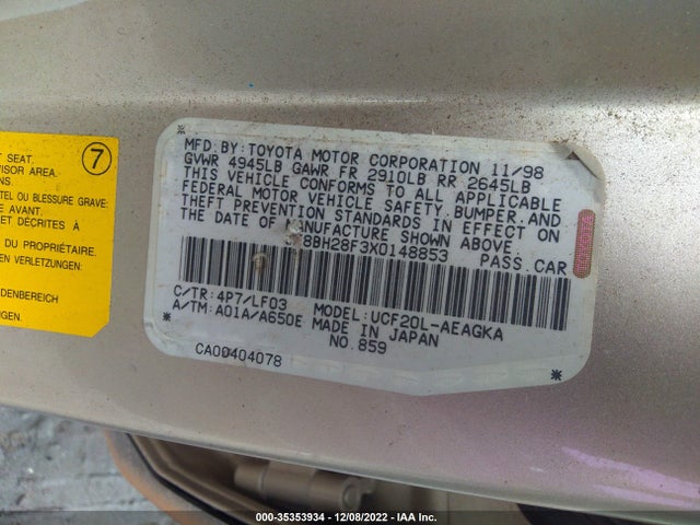 JT8BH28F3X0148853 Lexus LS 400 LUXURY SDN