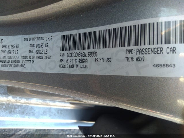 Chrysler 200 Limited 2016 1C3CCCAB4GN168991 Image 11