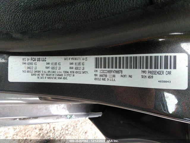 1C3CCCAB9FN700878 Chrysler 200 Limited