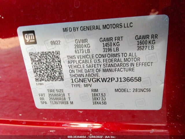 2023 Chevrolet Traverse, VIN: 1GNEVGKW2PJ136658