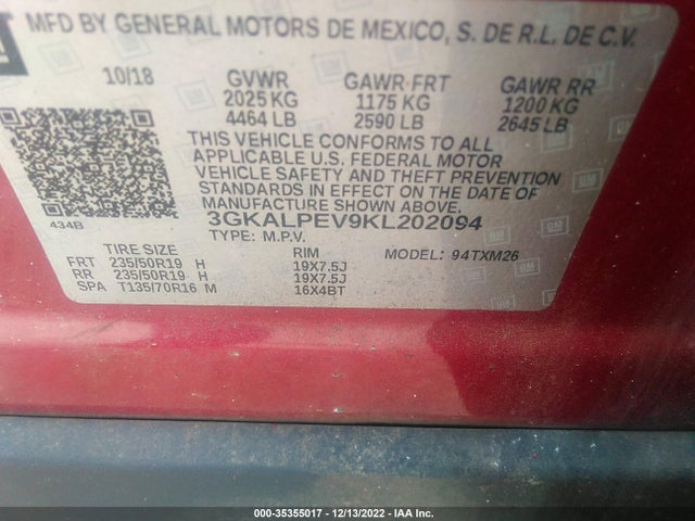 GMC Terrain Slt 2019 3GKALPEV9KL202094 Image 9