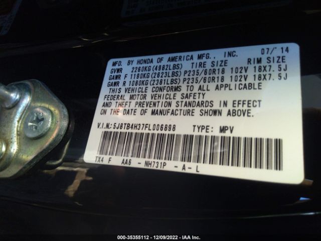 5J8TB4H37FL006898 Acura RDX