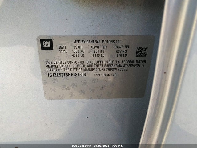 Chevrolet MALIBU LT 2017 1G1ZE5ST5HF187606 Image 9